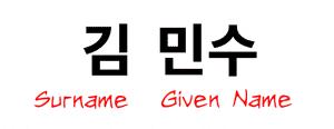 Korean Name Structure